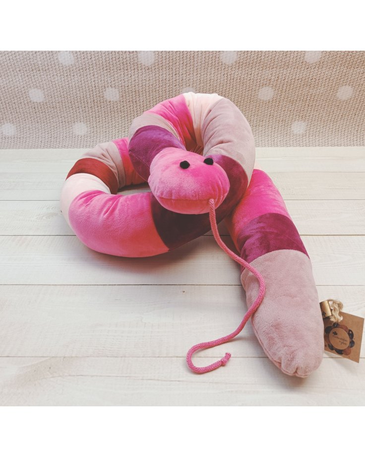 pluszowy wąż, różowy 200 cm