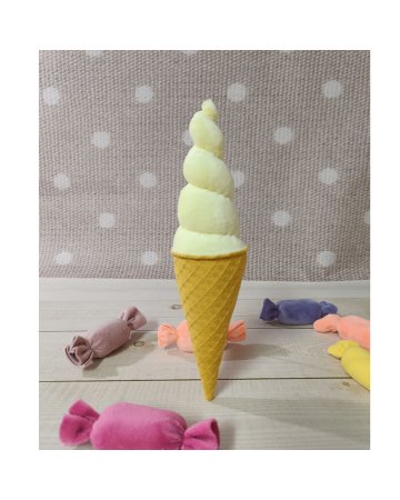 maskotka, lód rożek/świderek, kolor waniliowy