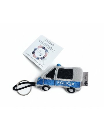 breloczek pluszowy w kształcie wozu policyjnego