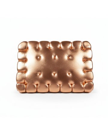 Poduszka w kształcie herbatnika, w kolorze miedzianym, tkanina skóra, poduszka podłogowa i dekoracyjna