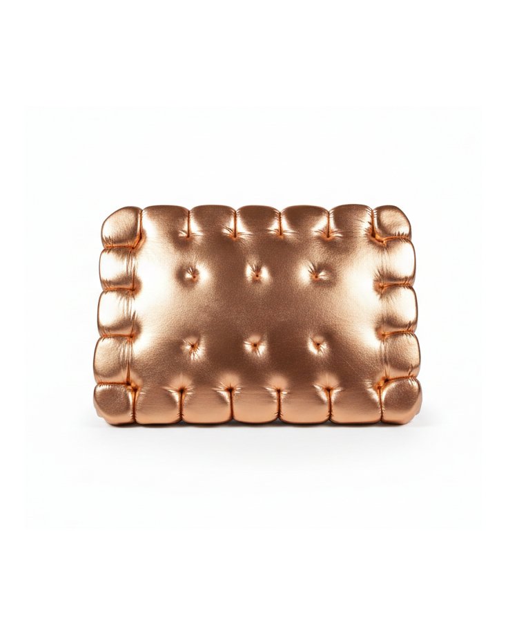 Poduszka w kształcie herbatnika, w kolorze miedzianym, tkanina skóra, poduszka podłogowa i dekoracyjna