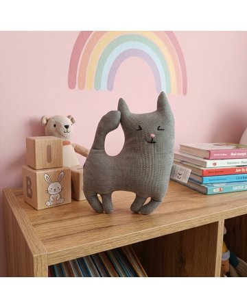 maskotka, szary kotek zero waste