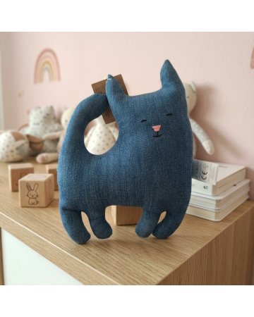 maskotka kotek z jeansu, zero waste