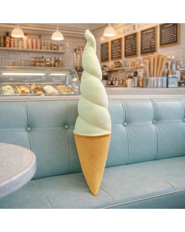 pluszowy lód rożek do dekoracji, kolor wanilia