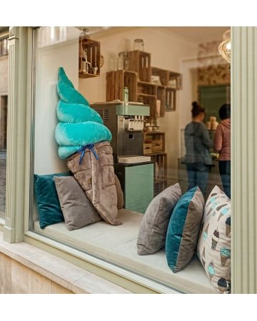 poduszka dekoracyjna w formie pluszowego loda, miętowy