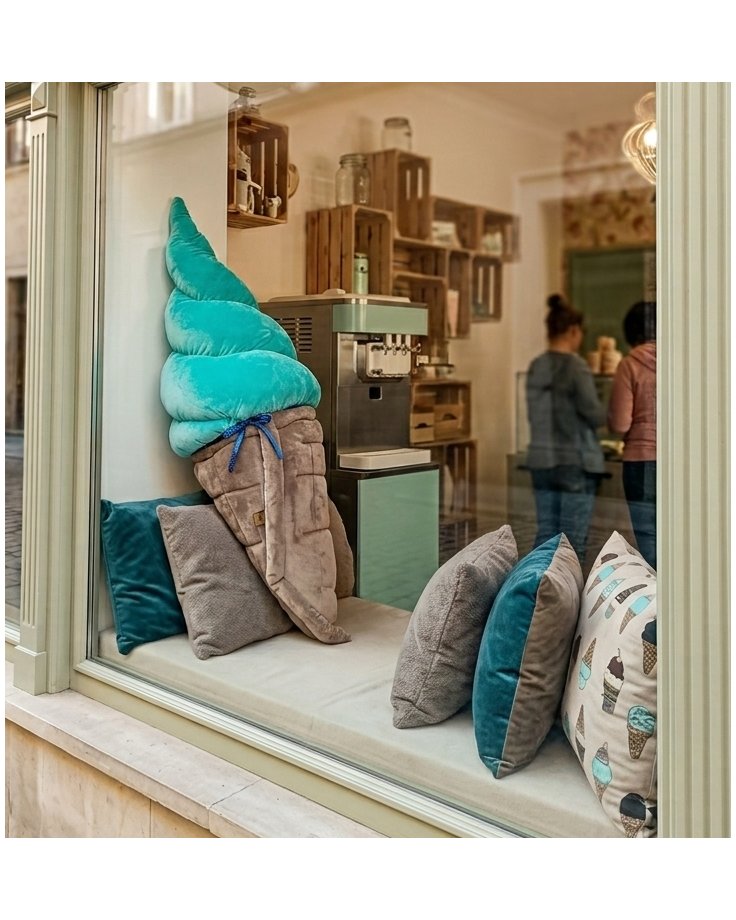 poduszka dekoracyjna w formie pluszowego loda, miętowy